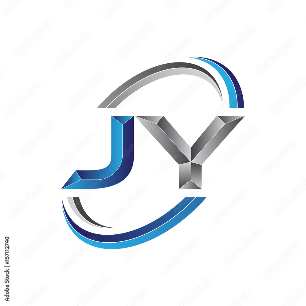 Simple initial letter logo modern swoosh JY Simple initial letter logo modern swoosh JY