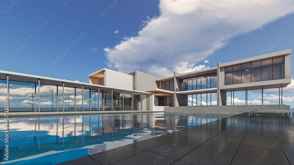3D Rendering Pool Villa 3D Rendering Pool Villa