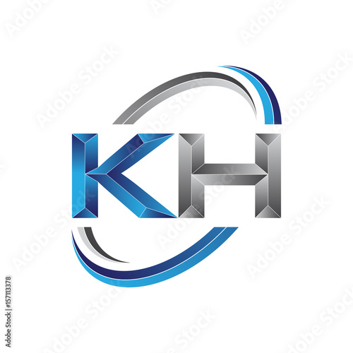 Free Download Simple initial letter logo modern swoosh KH - GFXLoad