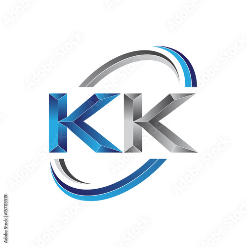 Free Download Simple initial letter logo modern swoosh KK - GFXLoad