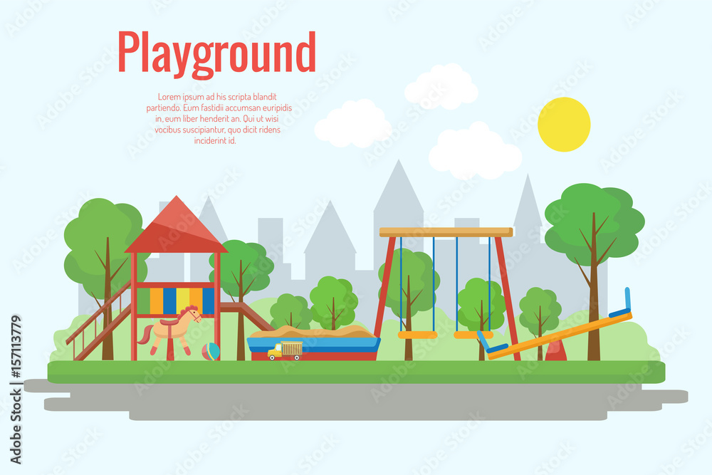 Children's playground vector illustration.