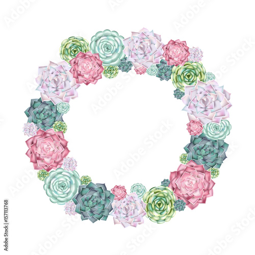 Succulent wreath background