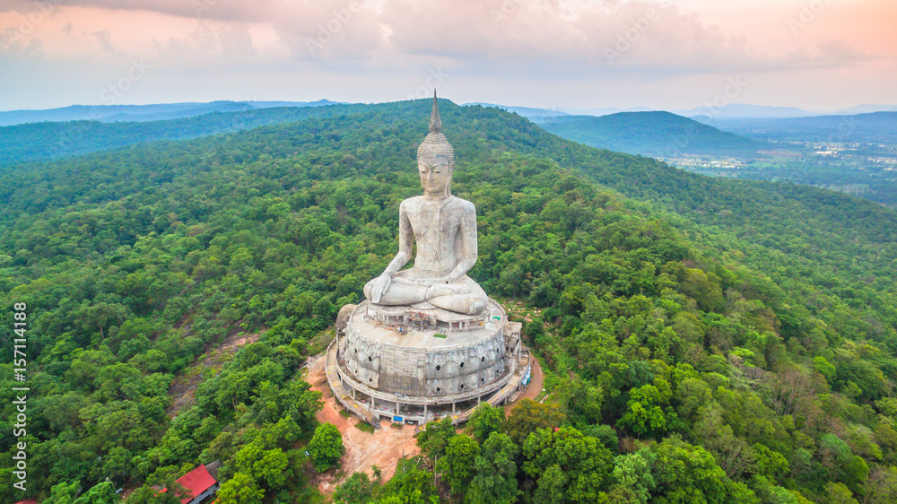 the biggest Buddha on the mountain in the east of Thailand