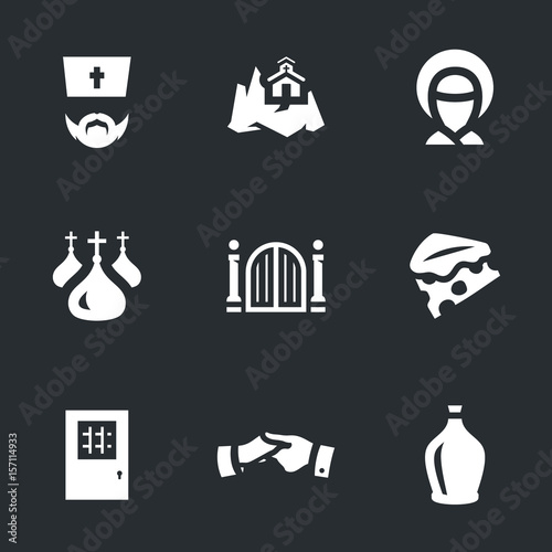 Vector Set of Monastery Icons.