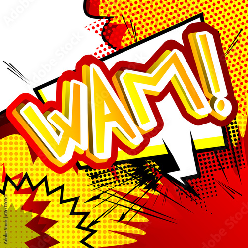 Wam! - Vector illustrated comic book style expression.