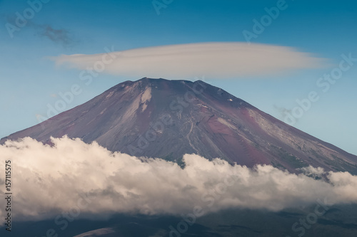 Top of Mt. Fuji without snow cap in summer season