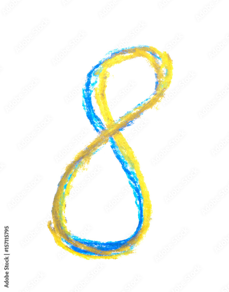Hand drawn number symbol isolated Hand drawn number symbol isolated