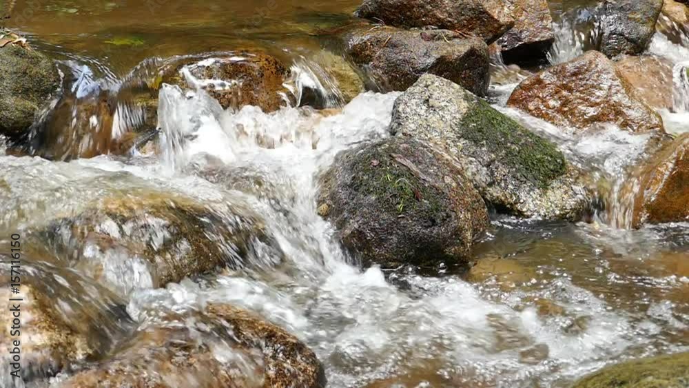 Slow motion rushing waterfall in the mountains with tropical forest. Beautiful nature background. Slow motion rushing waterfall in the mountains with tropical forest. Beautiful nature background.