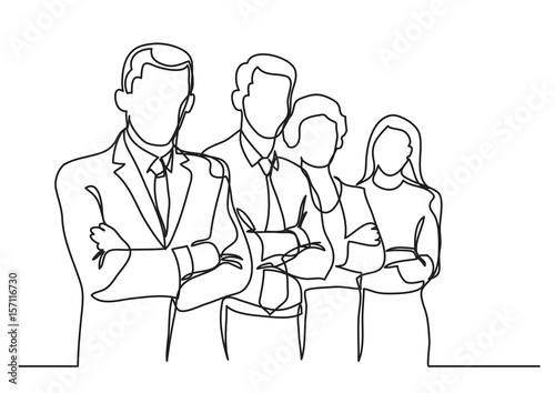 business team - single line drawing