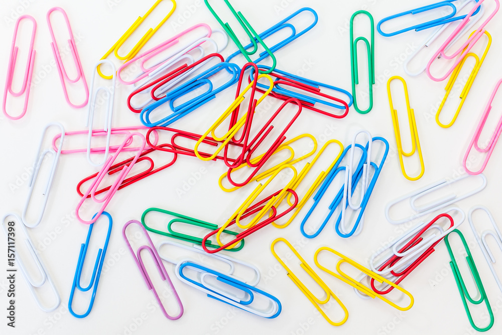 Metal paper clip isolated on a white background Metal paper clip isolated on a white background