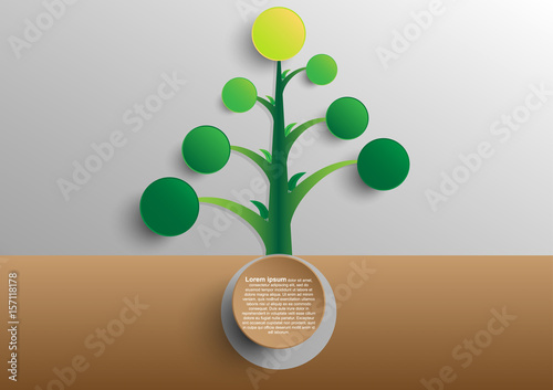 Single tree and root infographic