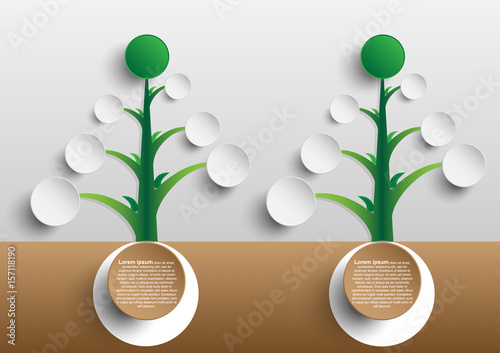Twin tree and root infographic