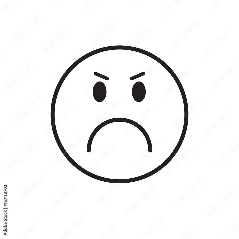 Fototapeta premium Cartoon Face Angry People Emotion Icon Vector Illustration