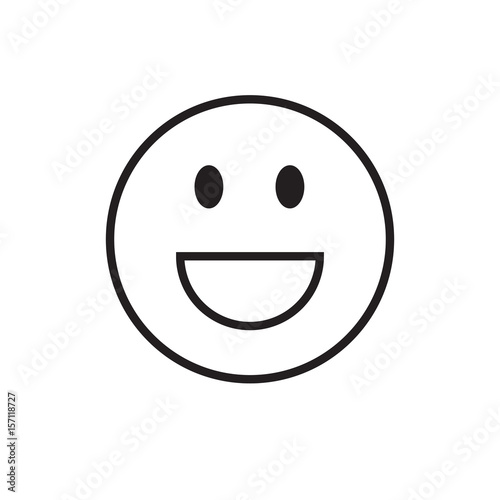 Smiling Cartoon Face Positive People Emotion Icon Vector Illustration