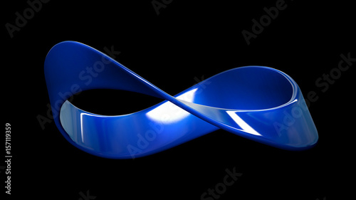 shiny blue mobius strip photo