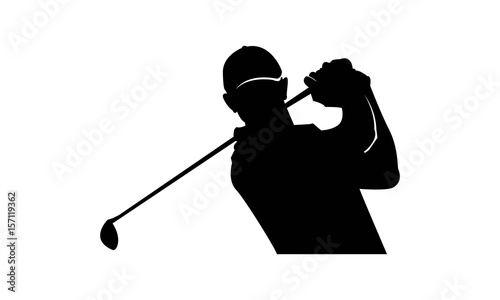 Golf Player & Silhouette Logo Template 