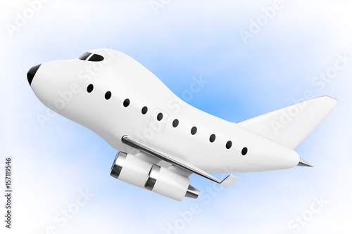 Wallpaper Mural Cartoon Toy Jet Airplane. 3d Rendering Torontodigital.ca