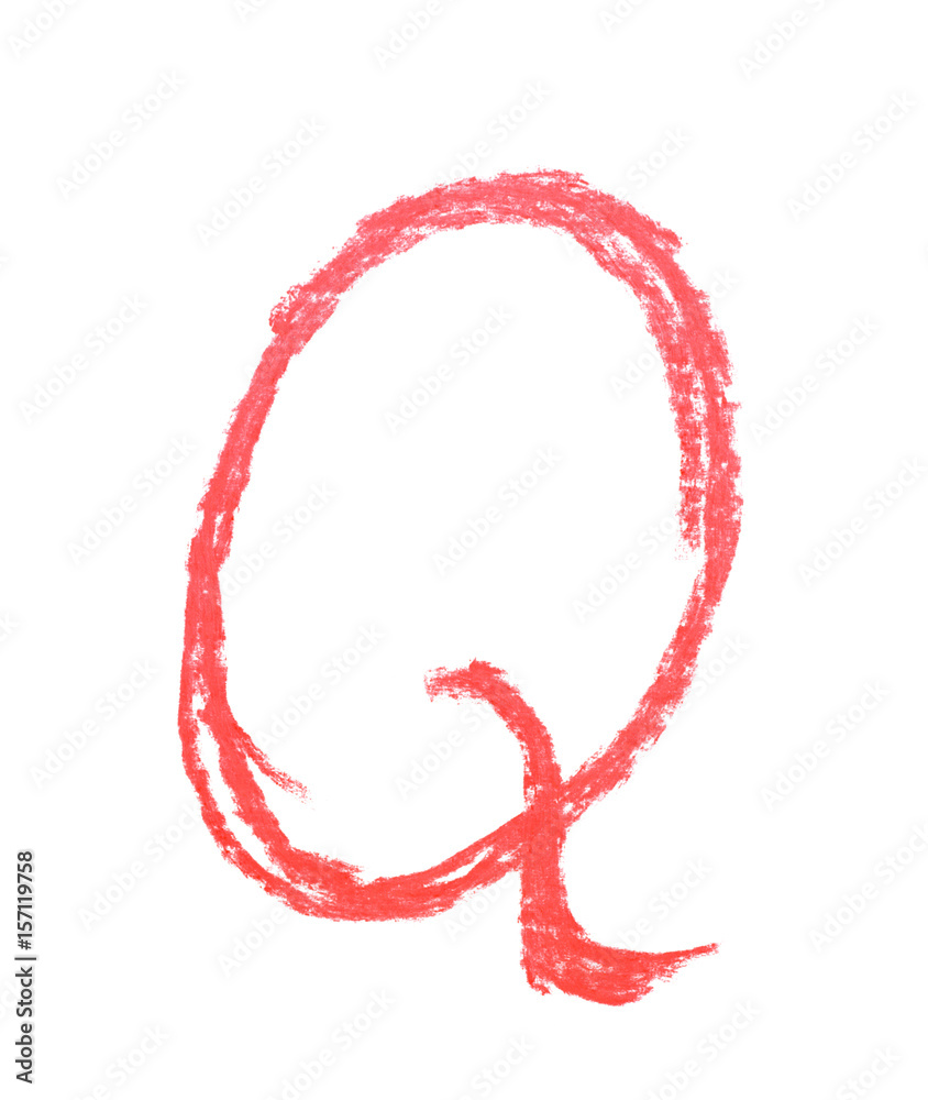 Fototapeta premium Single hand drawn letter isolated