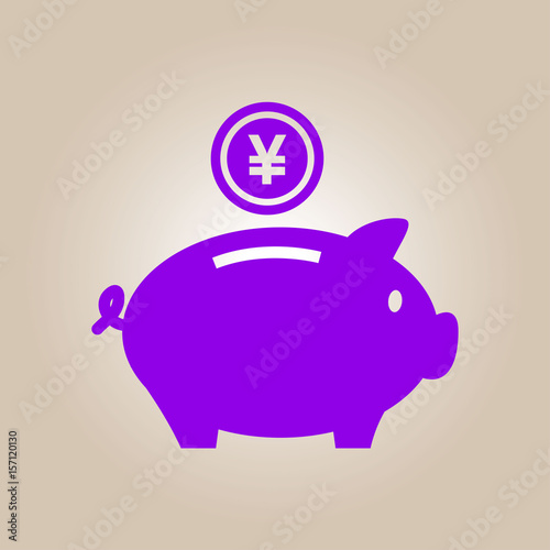 Piggy bank icon. Pictograph of moneybox. Flat design.