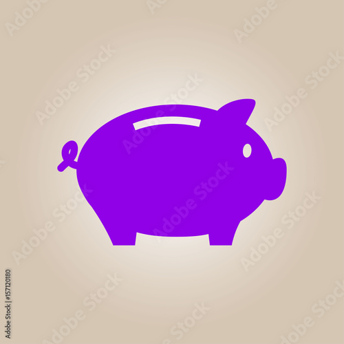 Piggy bank icon. Pictograph of moneybox. Flat design.