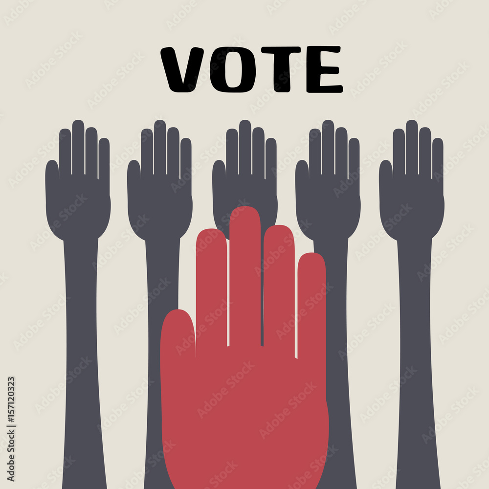 Obraz premium Hand Voting concept, Vector Illustration