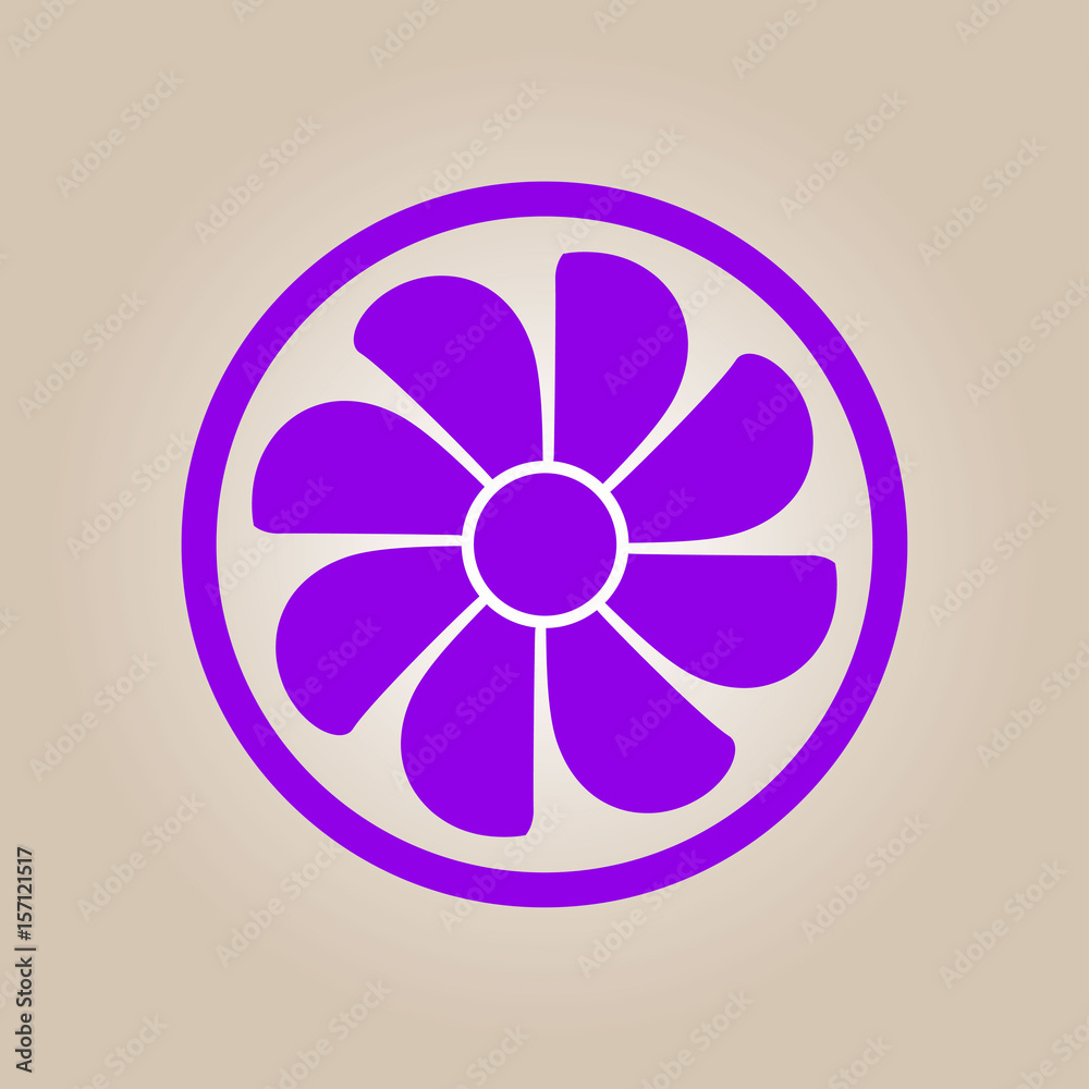 Exhaust fan icon. Ventilator symbol. Flat design style. Exhaust fan icon. Ventilator symbol. Flat design style.