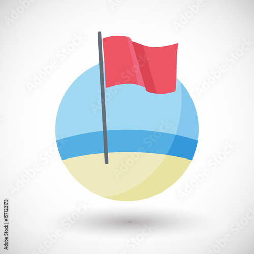 Red flag vector flat icon