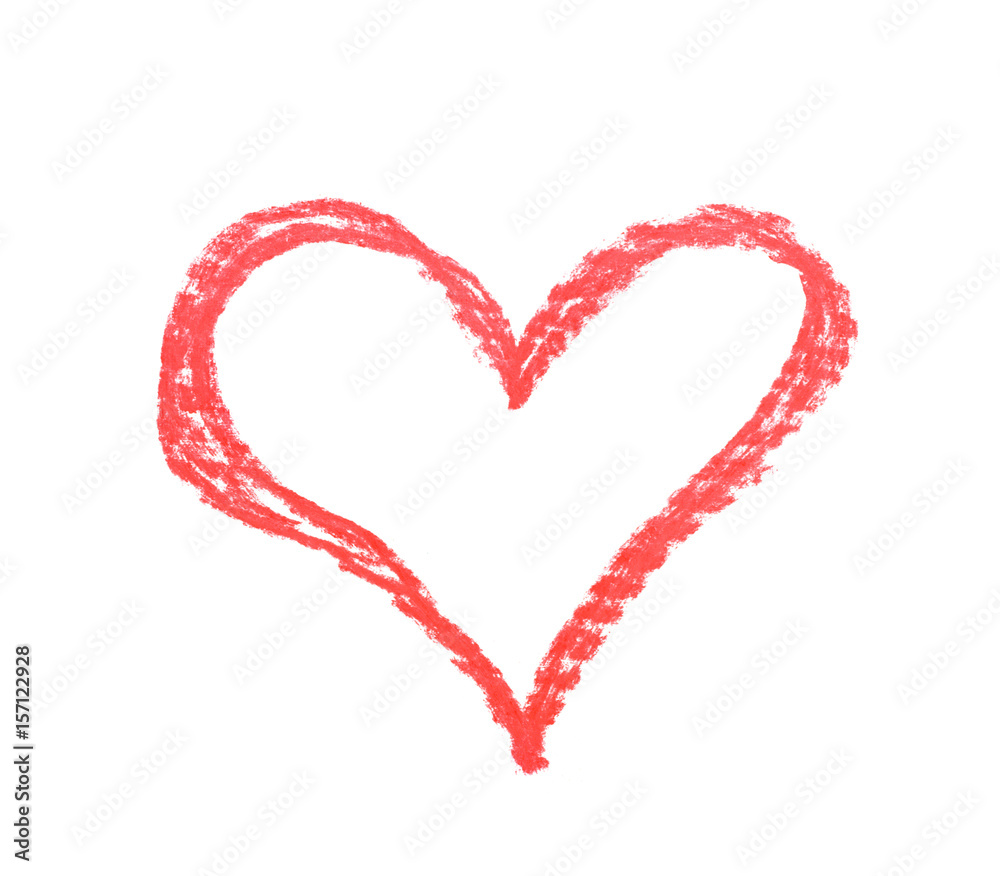 Hand drawn heart shape isolated