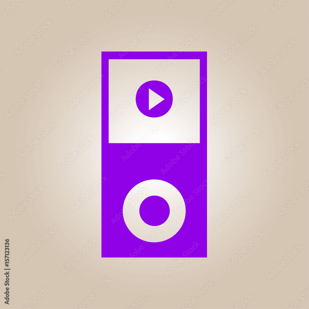 Portable media player icon. Flat design style. Portable media player icon. Flat design style.