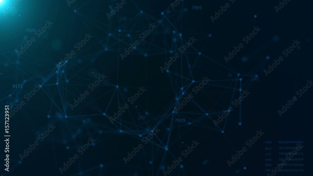 Dynamic plexus with numbers. Futuristic technology motion background. Dynamic plexus with numbers. Futuristic technology motion background.
