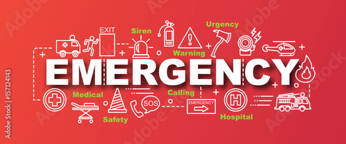 emergency vector trendy banner photo