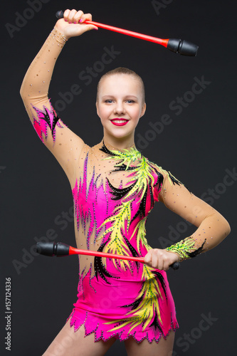 Beautiful teenage gymnast girl