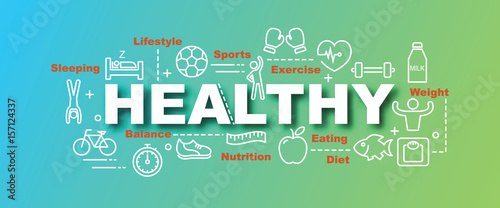 healthy vector trendy banner