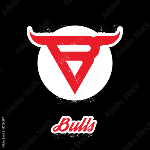 Red Bull Sport Vector Logo Concept On Black Background Professional Team Icon Or Pictogram Prints Premium Quality With Wild Animal To T Shirt Stock Vector Adobe Stock