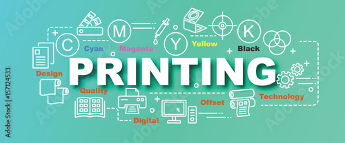 Canvas Print printing vector trendy banner