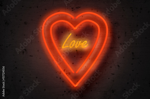 Love  neon sign on concrete wall