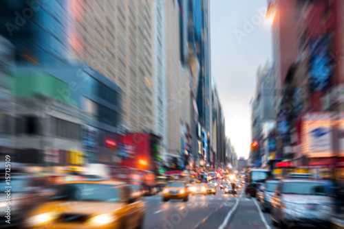 Photos Blurred, defocused avenue parallel to Times Square in New York City