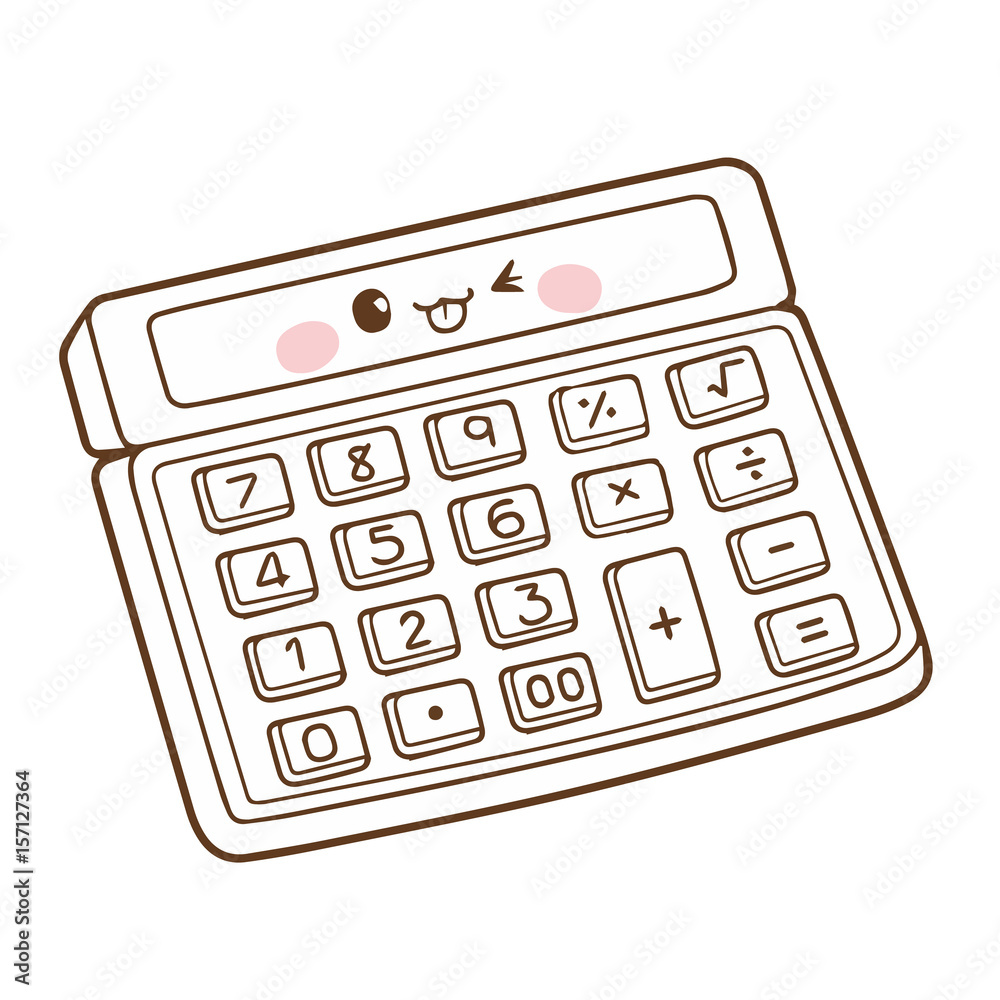 Cute Calculator cartoon character vector design Stock Vector | Adobe Stock