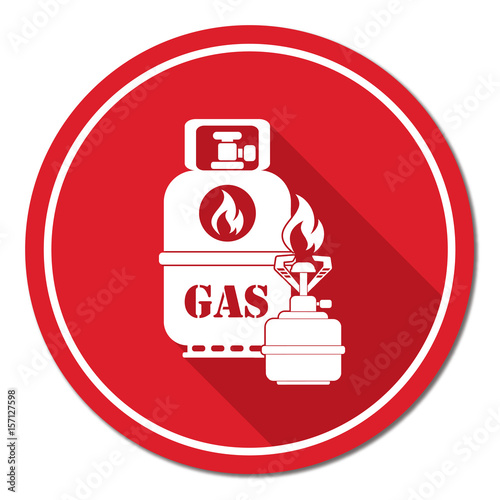 Camping stove with gas bottle icon