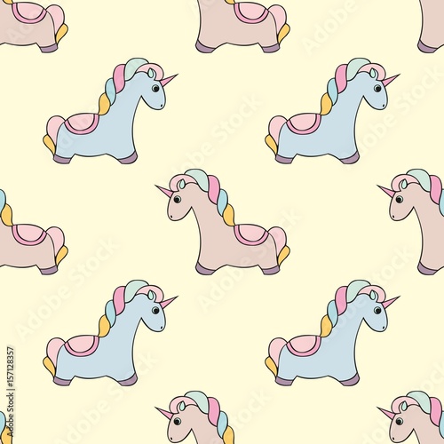 Unicorn. Vector seamless pattern with unicorns. Colorful cute design for the design and design of children's textiles