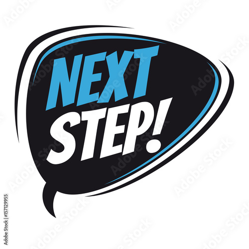 next step retro speech balloon