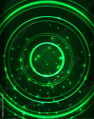 Neon circles abstract background