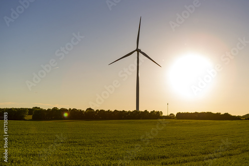 windmills and a beautiful sunset