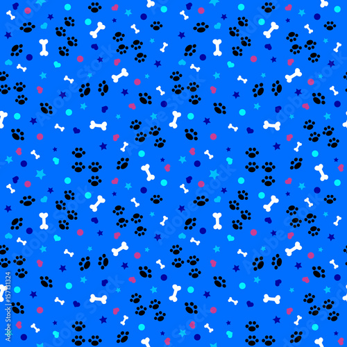 Bright texture for pets, vector. Funny seamless background with a pet theme