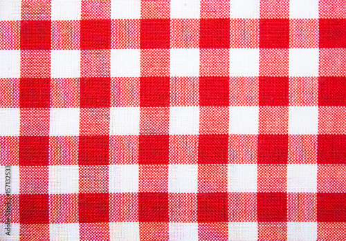 The checkered tablecloth isolated