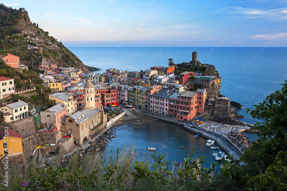Panoramic view of Vernazza - italy, Liguria