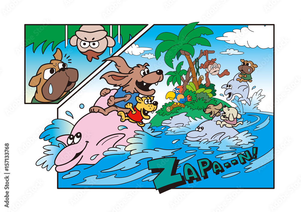 Fototapeta premium 犬の遊園地、犬のキャラクター、アミューズメントパーク