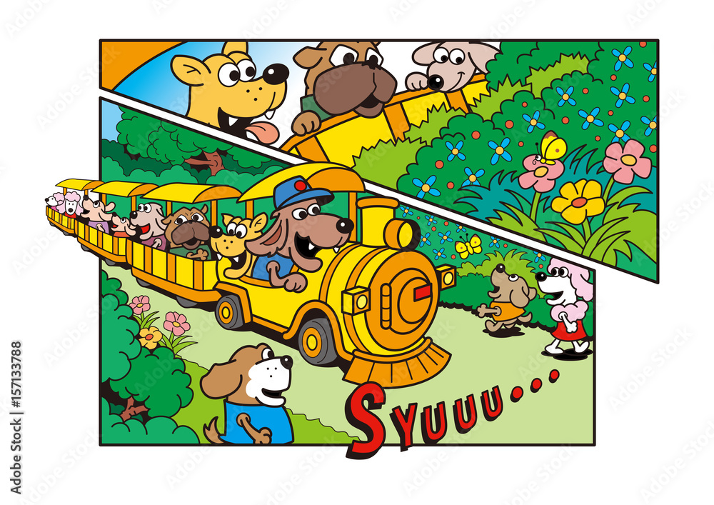 犬の遊園地 犬のキャラクター アミューズメントパーク Stock Illustration Adobe Stock