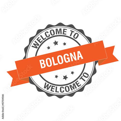 Welcome to Bologna stamp illustration