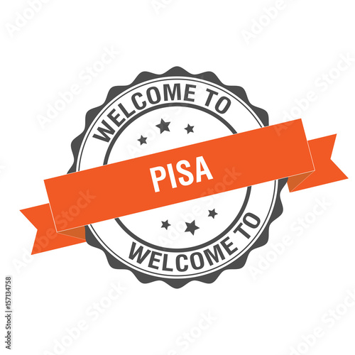 Welcome to Pisa stamp illustration